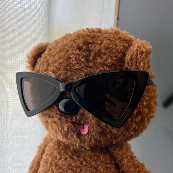 Saint Laurent Glossy Black Angular Sunglasses - Picture 1 of 5